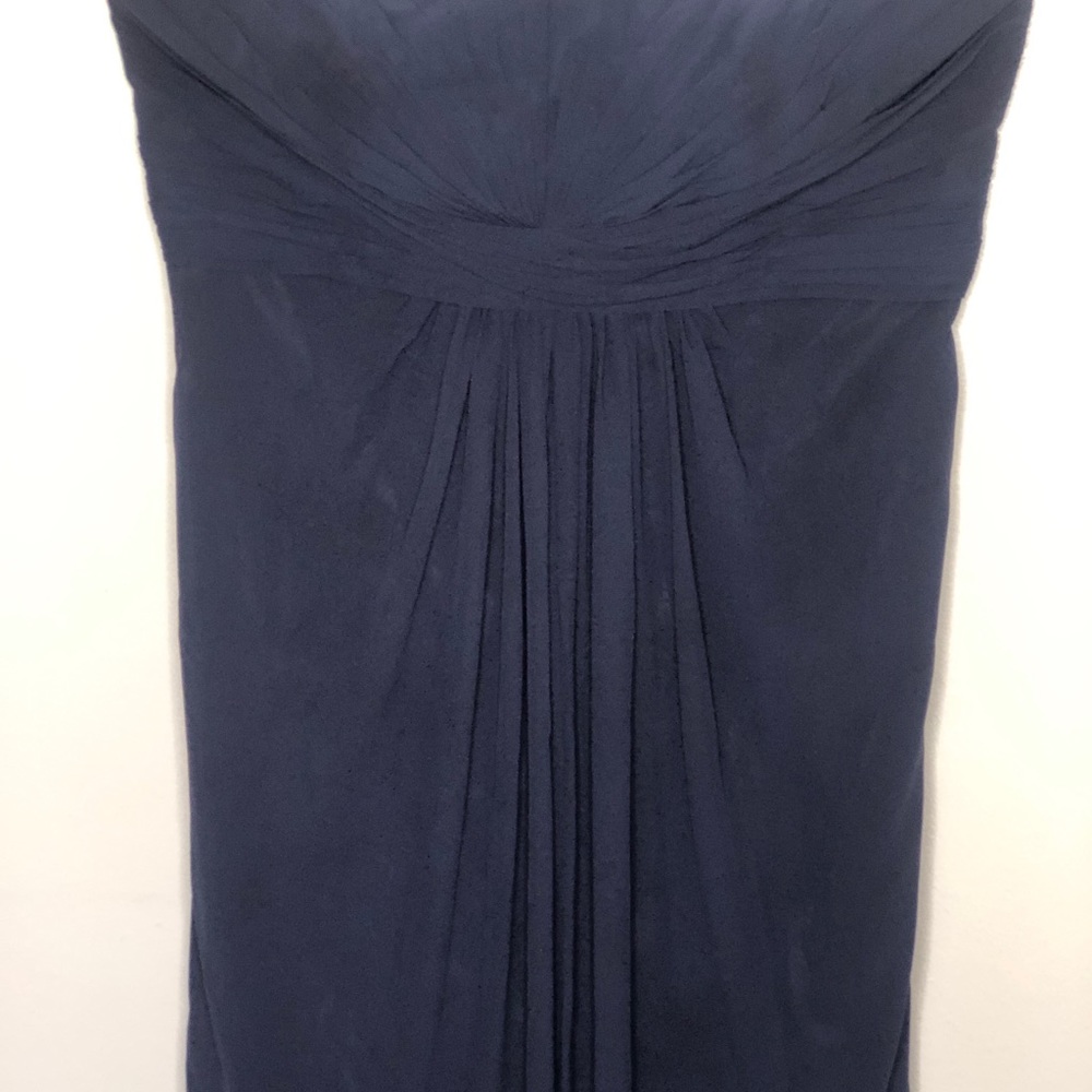 Blue Strapless Bridesmaid Dress